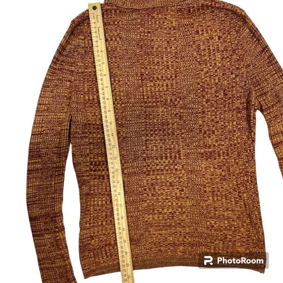 Topshop Womens Sz 6 Red Yellow Turtle Neck Long Sleeve Pullover Jumper Top - Picture 8 of 11